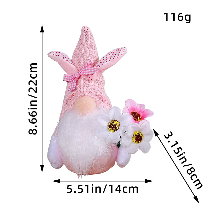 Easter decorative gift faceless plush doll Easter bunny
